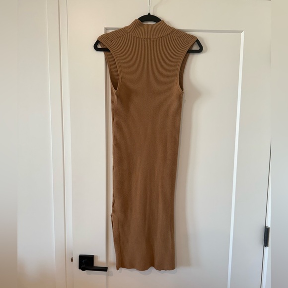 Camel Ribbed Midi Dress - Picture 3 of 3